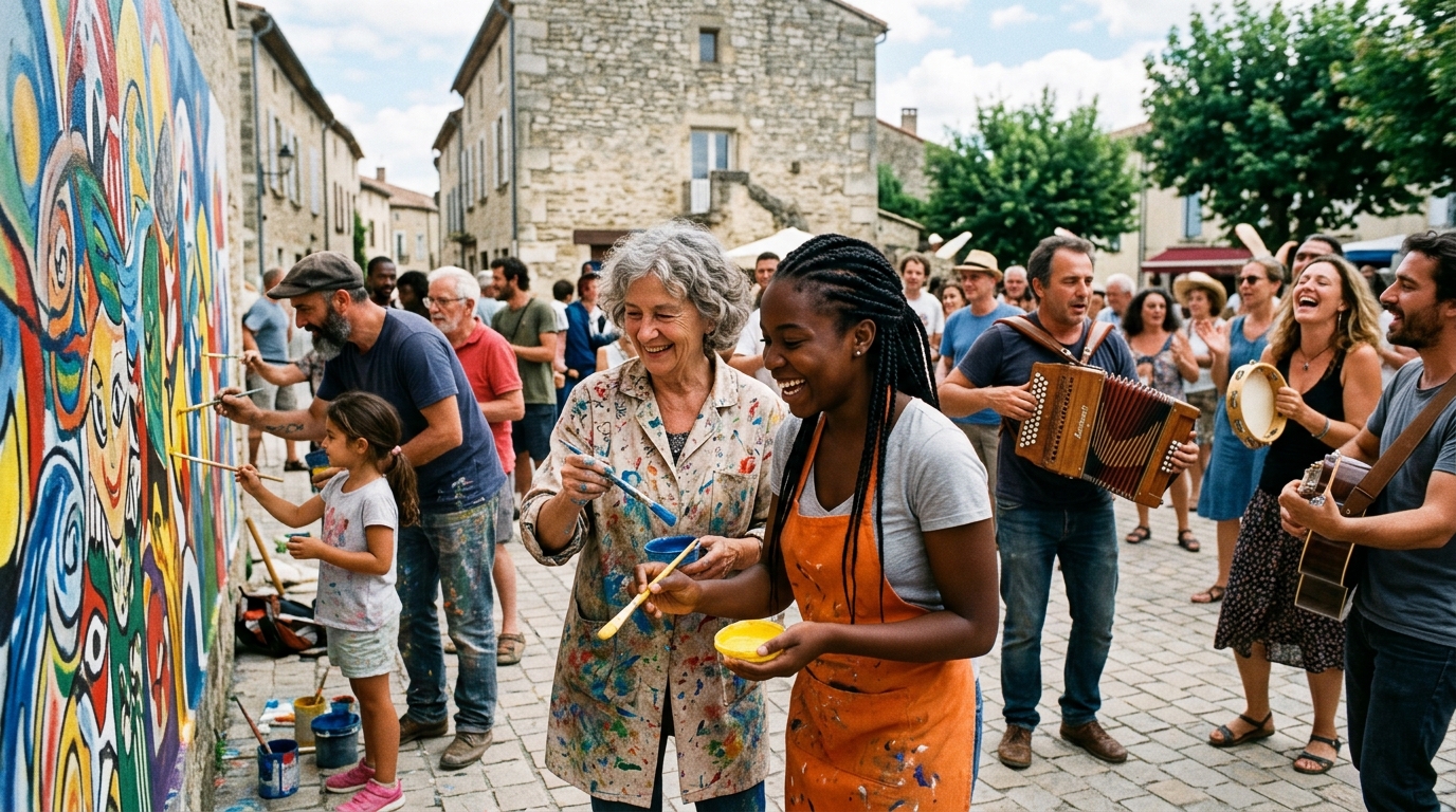 Ateliers de peinture et de création participative pour les résidents